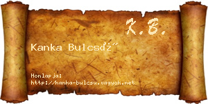 Kanka Bulcsú névjegykártya